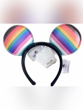 Disney Pride Rainbow Stripe Minnie Ear Headband